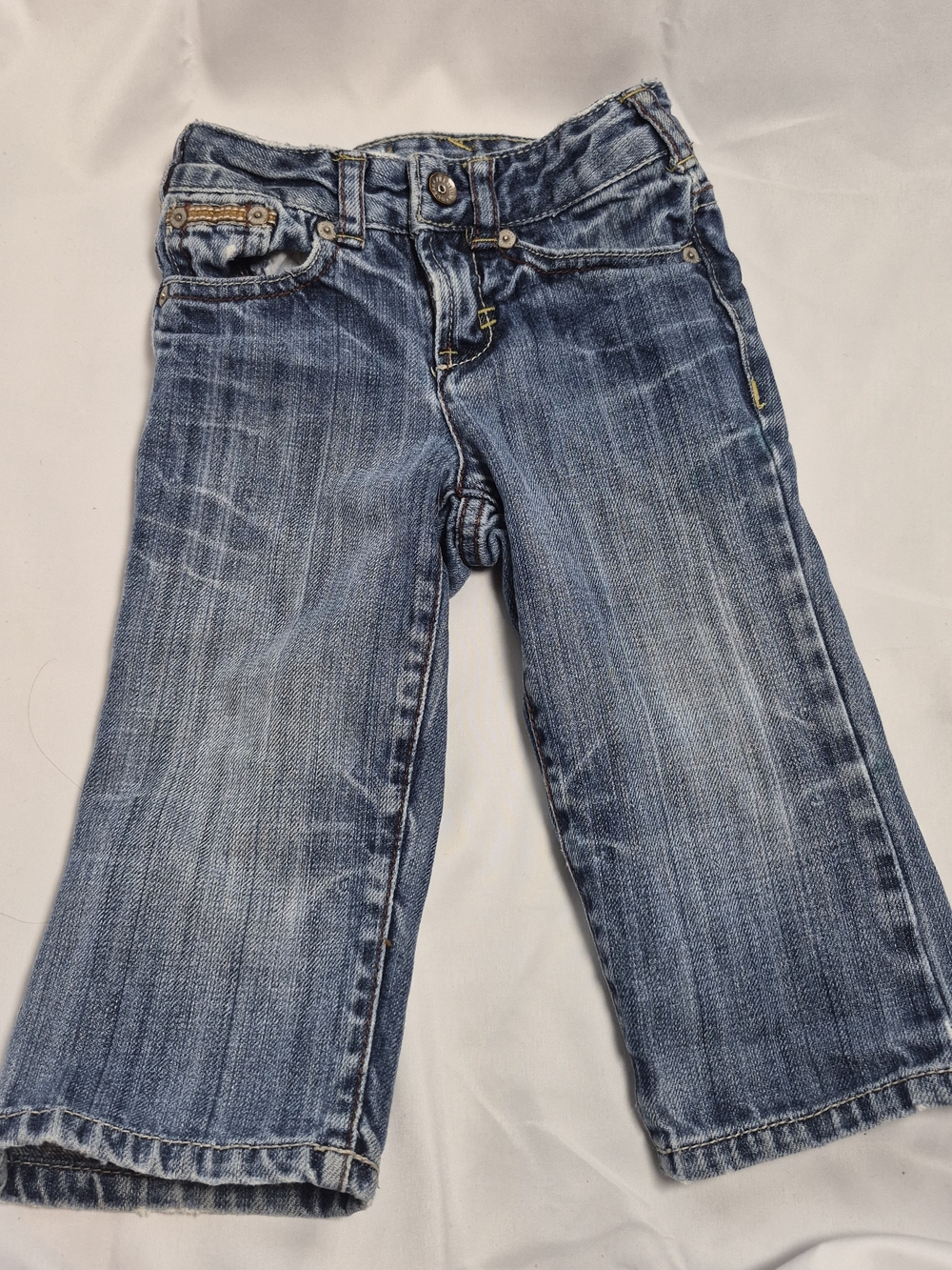 Guess Baby Boys Daredevil Boot Denim Jeans 18M Distressed Medium Wash Boho Vntg
